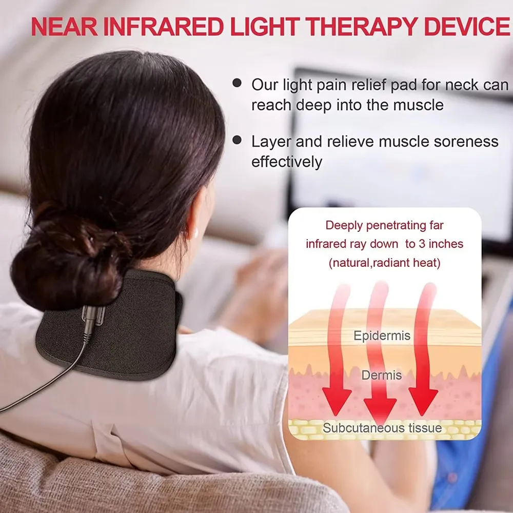 Red Light Belt for Neck,Wrist,Arms,Chin,Waist Massager Relief Fatigue Wearable Wrap Relax Muscle Device USB Plug-in 660&850nm