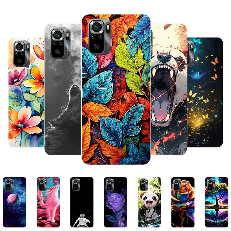 For Poco M5S Case M 5S Leaves Panda Soft Silicone Back Cover for Xiaomi Poco M5S Bumper PocoM5S Phone Case