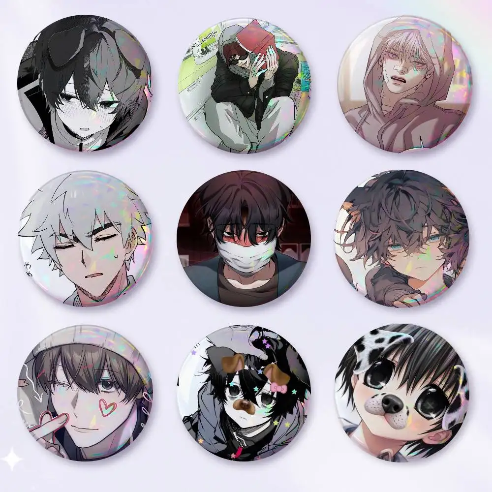 A-Boyslove Anime Round Badges, Brooches, Clothing Accessories, Birthday Gifts, Anime Conventions