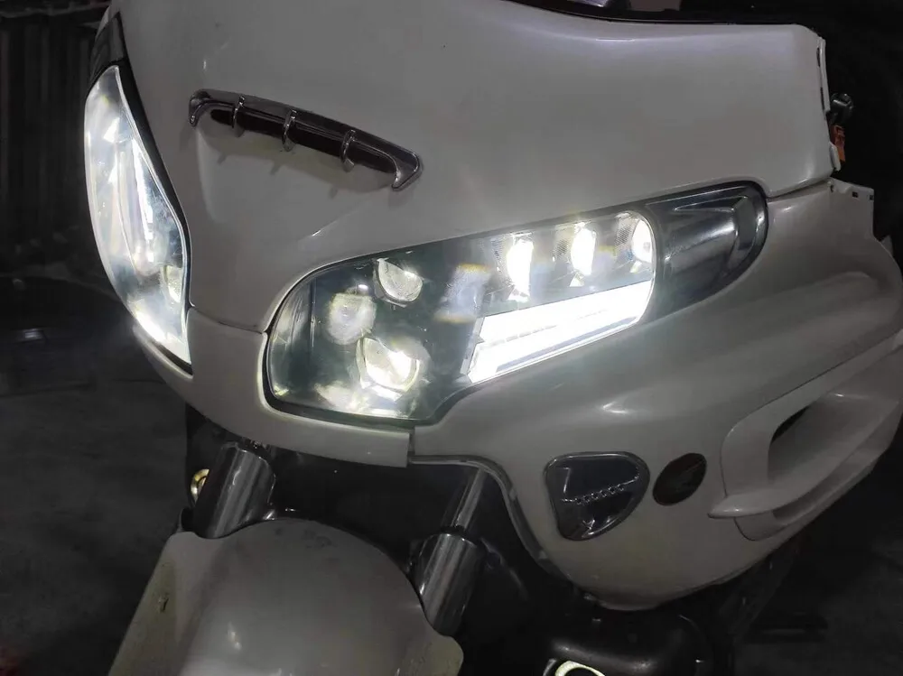 For Honda GoldWing GL1800 2001-17 E24 Motorcycle LED Front Headlight Assembly Accessories Driving Light DRL High Low Beam
