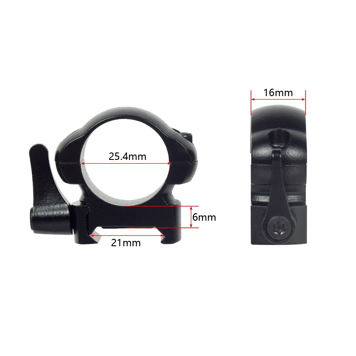 Óptica de aço tático 25.4mm 30mm de diâmetro, anéis de montagem de alcance de desmontagem rápida, perfil baixo, médio e alto, 20mm, montagens de trilho picatinny