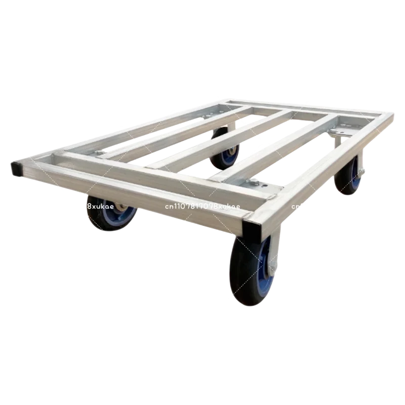 Large Load-bearing Cart Extended Trailer Pull Goods Portable Car Silent Flatbed Truck Turtle Car Square Tube Truck
