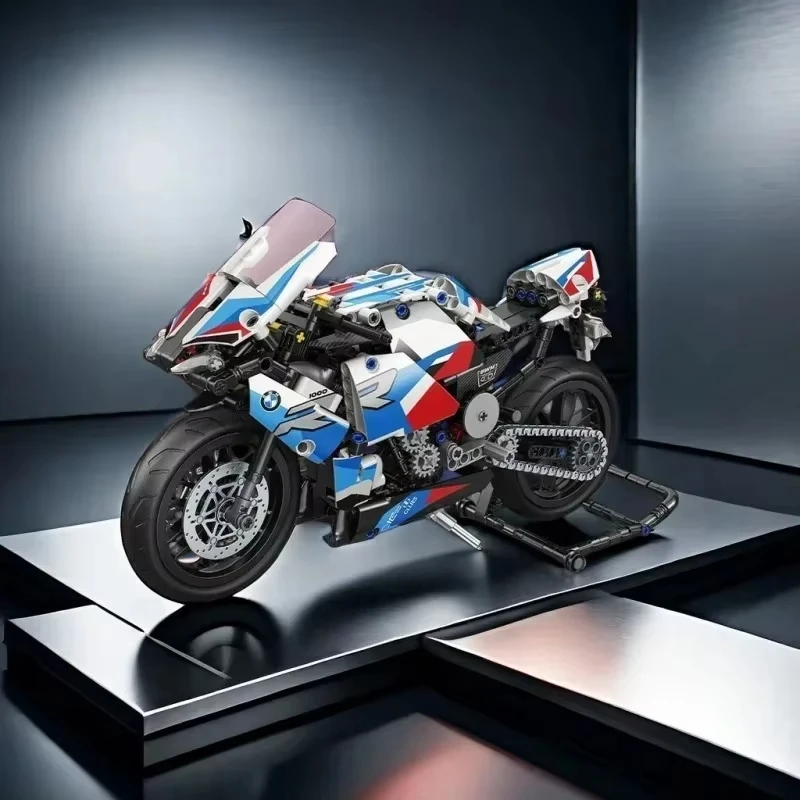 Kit de modèle de moto BMW M1000RR, collection de décoration, jouet en brique pour adulte, collection de véhicules cadeaux, 1920 pièces