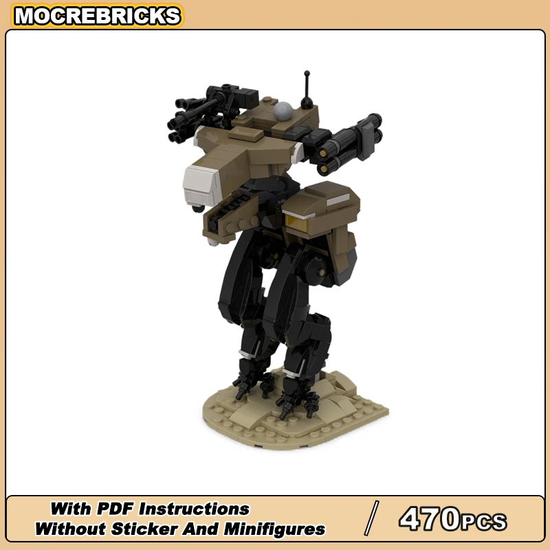 

MOC Game Mech Series Bipedal Walking Tank Assembly Building Blocks Metal Geared Robot Model DIY Brick Toys Christmas Gifts
