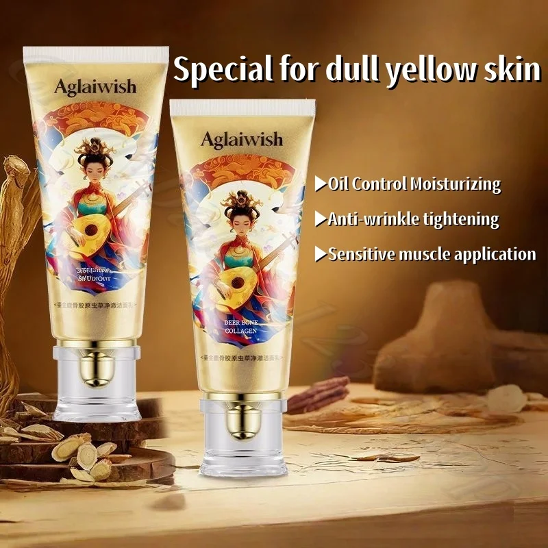 Gold Deer Collagen Cordyceps firming facial cleanser anti-aging brightening moisturizing oil control anti-acne facial cleanser