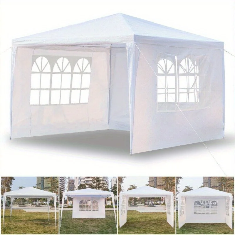 10'x 10'Party Wedding Tent Outdoor Gazebo Canopy Tent Heavy Duty w/3 Sidewalls