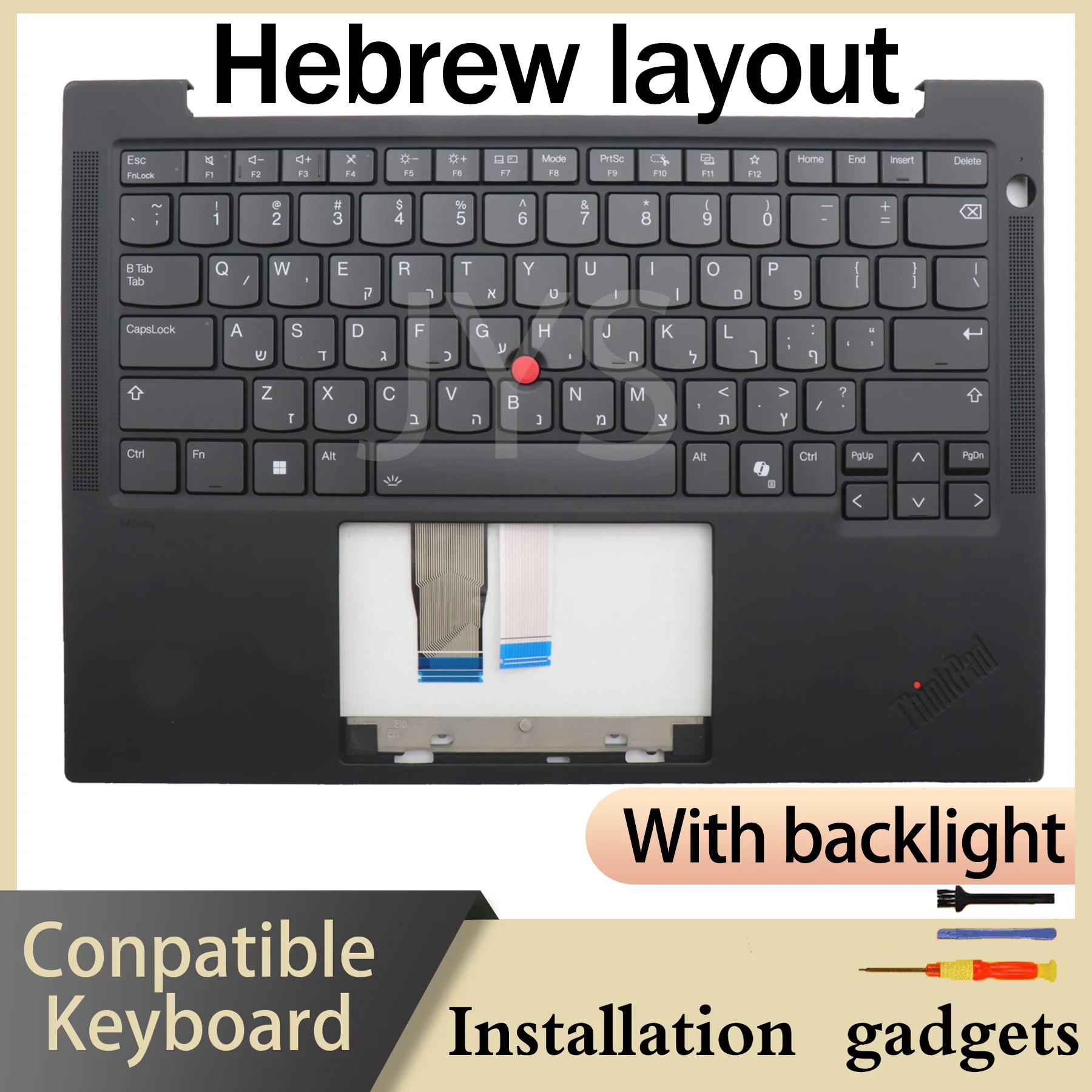 Immagine 5: Tastiera retroilluminata C-COVER per Lenovo ThinkPad T14S Gen5 T14S Gen6, layout arabo/greco/ebraico/coreano/russo/thailandese/americano