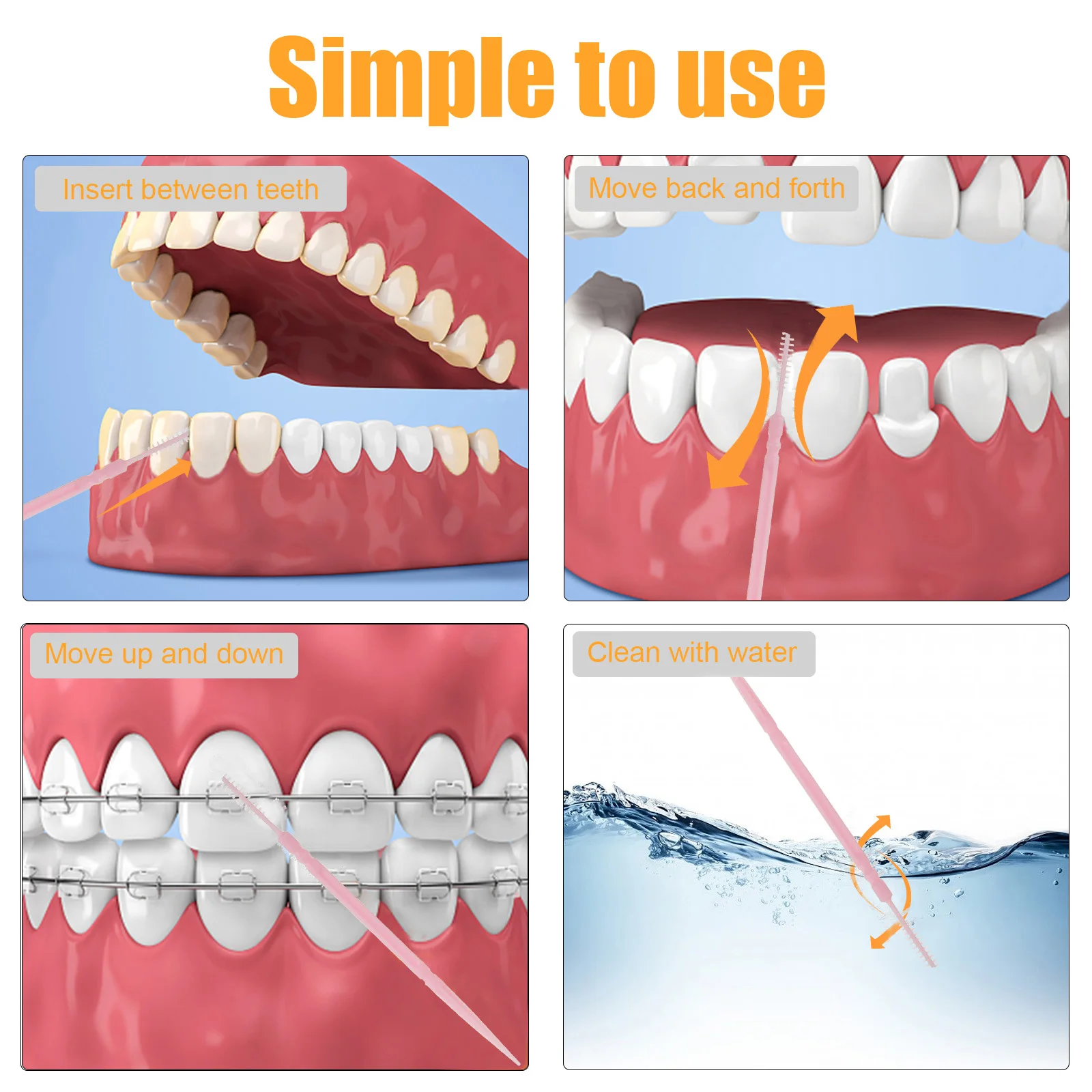 

DoubleEnded Toothpicks Interdental Brush Picks Flossers Plastic Cleaning Supplies Soft Comfortable Portable