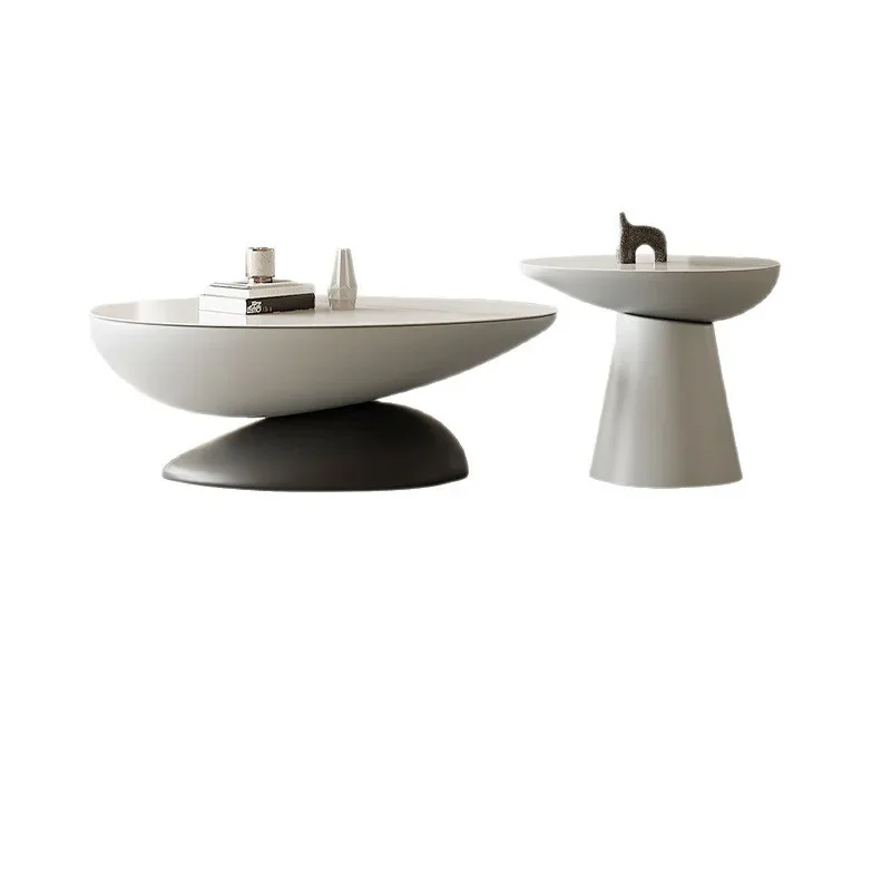 

Italian minimalist coffee table combination living room household small apartment marble art pebble