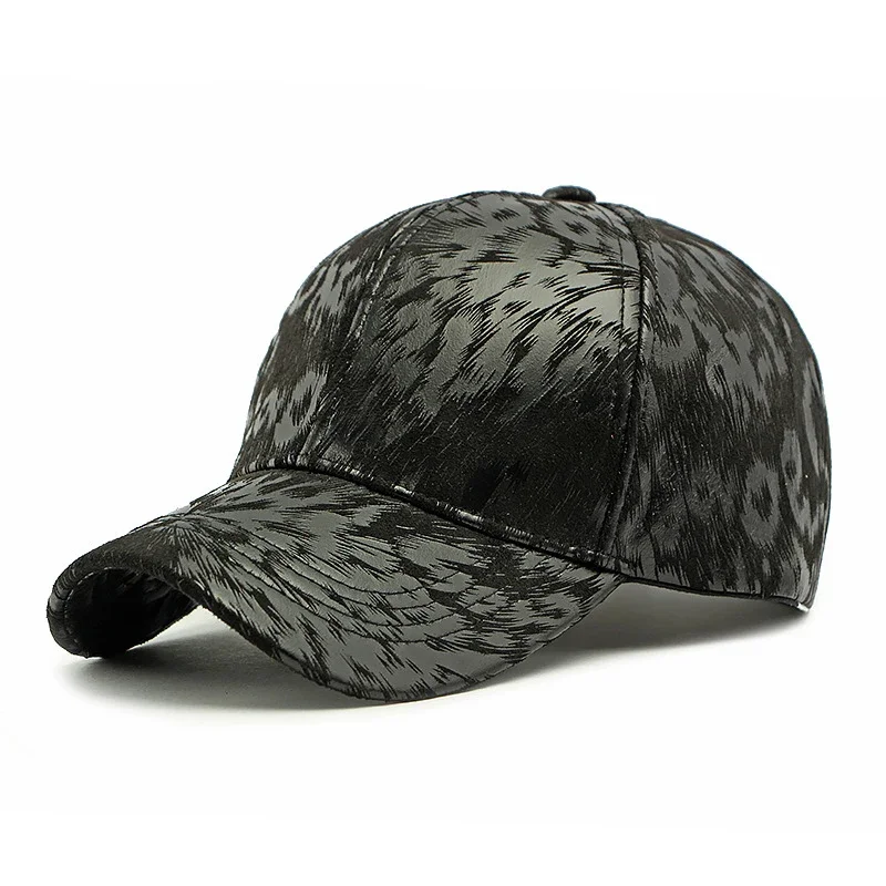 Berretto da baseball in cotone lavato vintage con stampa leopardata beige Donna Hip Hop Coda di cavallo Panini disordinati Cappelli sportivi da esterno Accessori per uomo