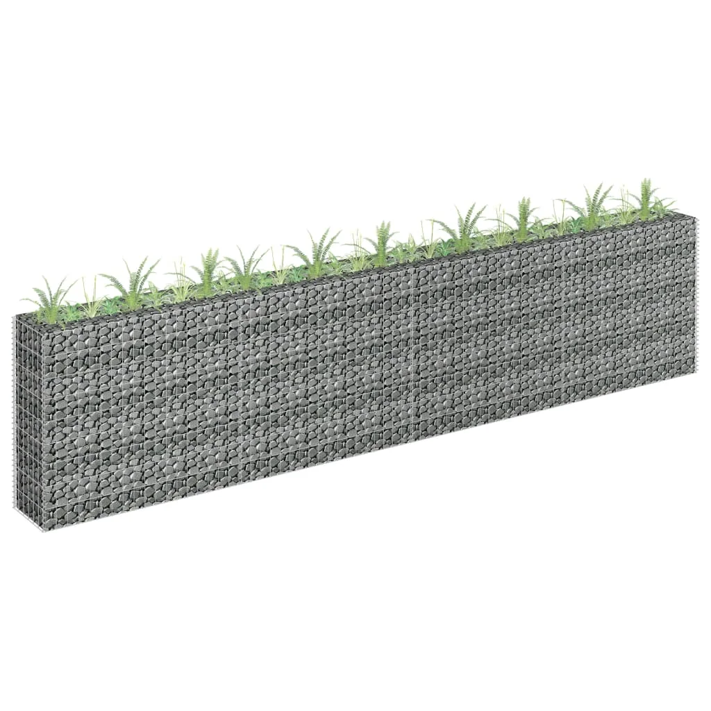 Garden Planters, Galvanised Steel Patio Plant Pots, Gabion Raised Bed, Garden Decoration 360x30x90 cm