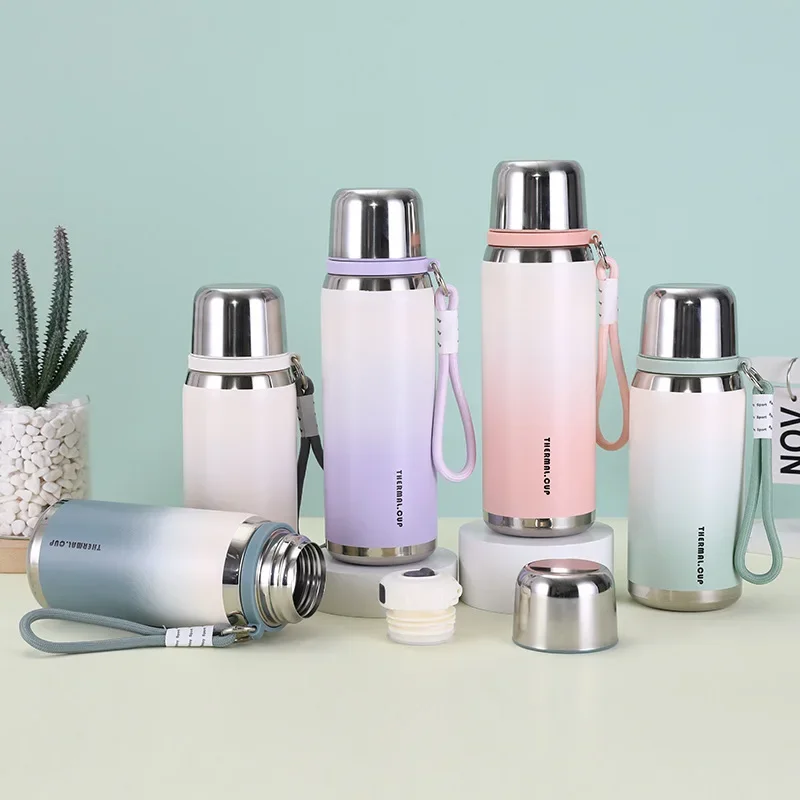 

High Appearance 316 Stainless Steel Insulated Thermos bottle Outdoor Travel Large Capacity Kettle Portable Handheld Water Cup