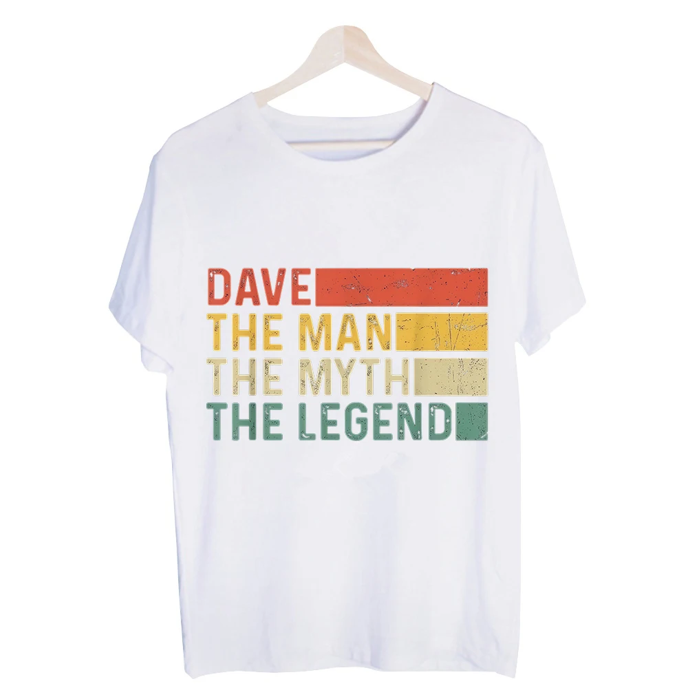 Men's Name Typography Graphic Tee, Vintage Style Short Sleeve Crew Neck T-Shirt for Casual Daily Wear