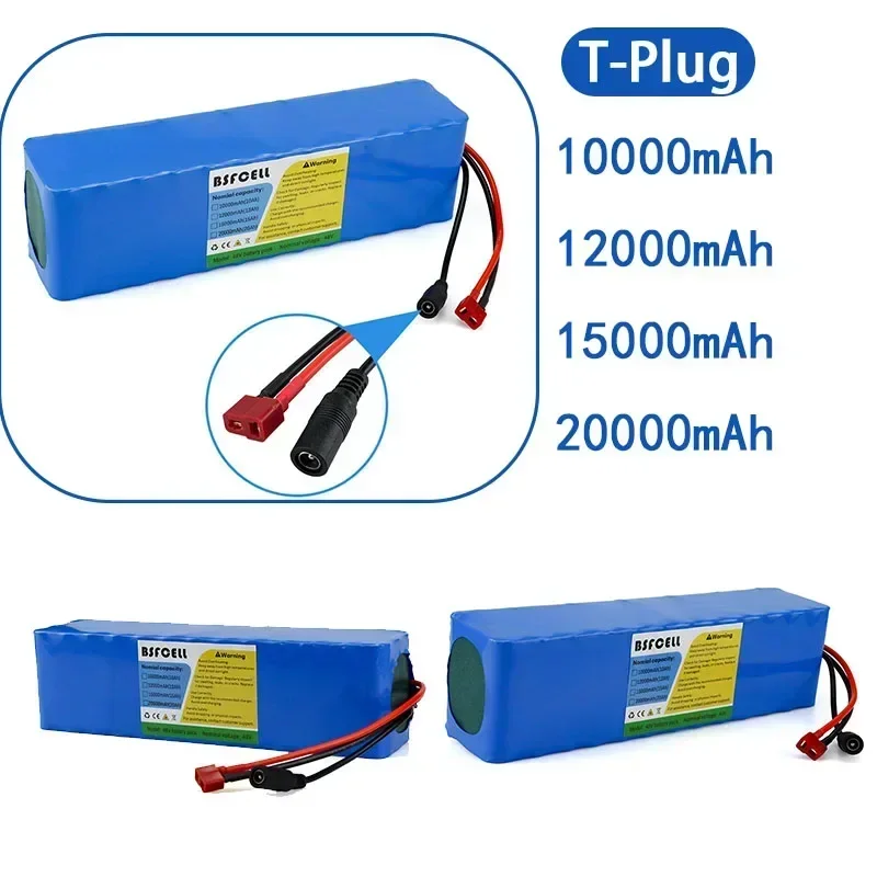 13S3P 48V E-Bike Battery 10Ah 12Ah 15Ah 20Ah Li-ion Battery XT60 T-plug Wire Connector With BMS For 150W-1000W Electric bicycle