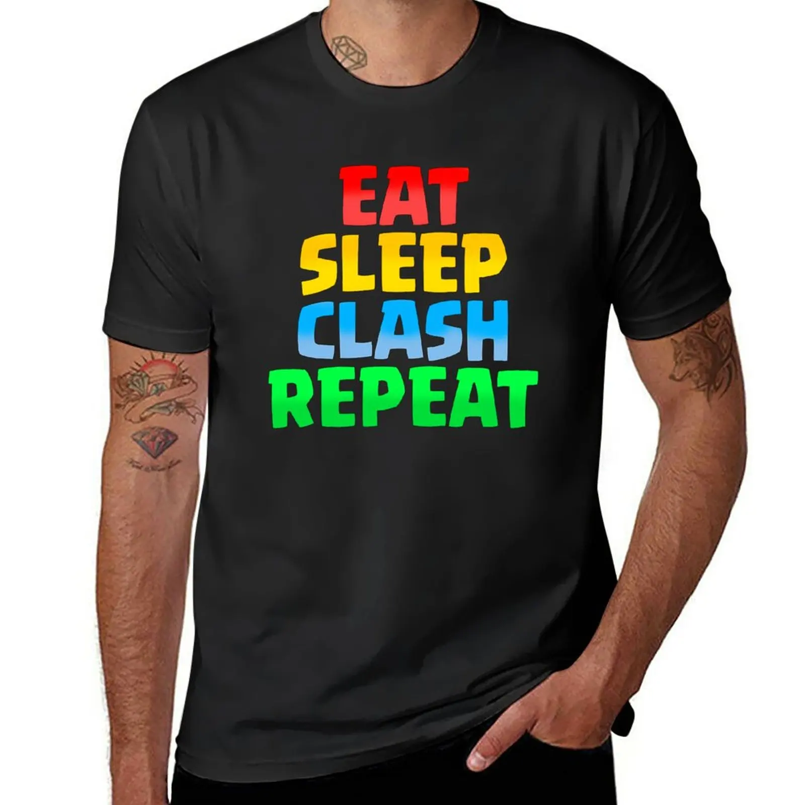 

New Eat Sleep Clash Repeat CoC T-Shirt quick drying shirt t shirt man mens graphic t-shirts big and tall