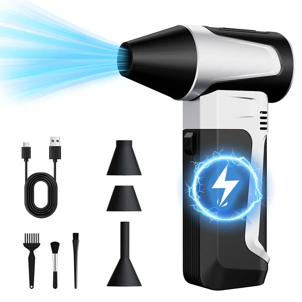 

Cleaning Blower Tool Electric Air Duster 3 Gears Adjustable ​Turbo Jet Fan Portable 130000RPM Car Fan Blowing Snow