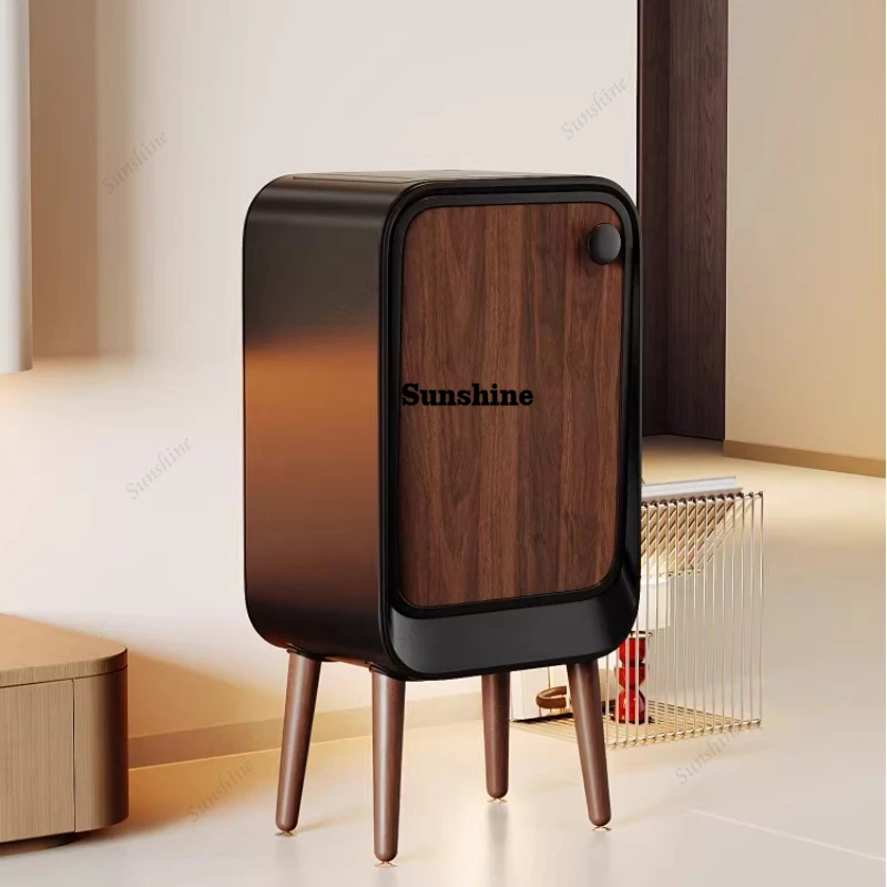 Medieval style light luxury household living room bedroom kitchen high foot, intelligent sensor trash can