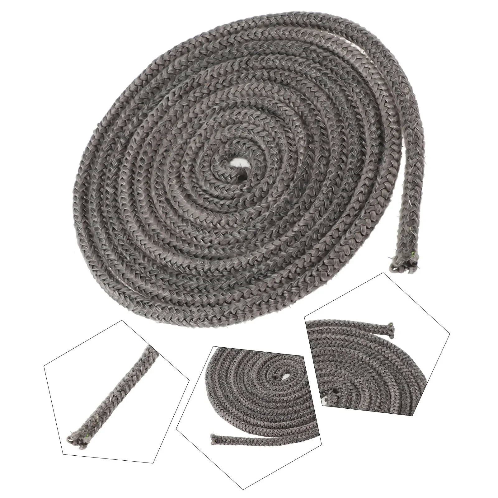 Wood Stove Door Gasket Rope Seal Industrial Oven Elastic Fiberglass For Boiler Soft Wood Burning Stove Doors Black