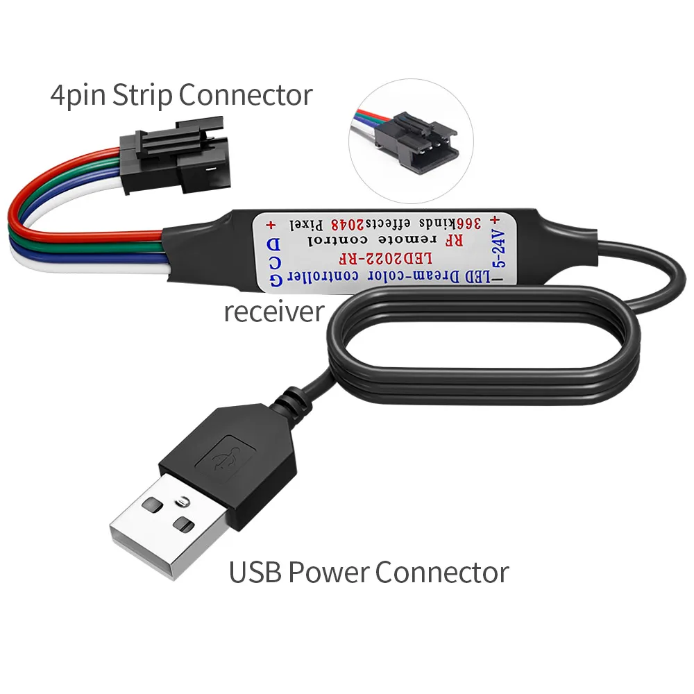 Imagem -02 - Pixels Controlador de Luz de Tira Led 14 21 Teclas rf 17 Teclas Música Mini Fita Led Controle Remoto Usb5v Dc524v Ws2815 Ws2813