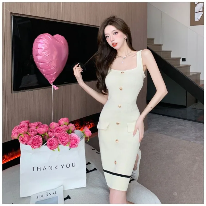 

Summer Small Fragrant Wind Halter Temperament Elegant Women Trend Birthday A Line Party Patchwork Clothes Fashion Clubwear Dress