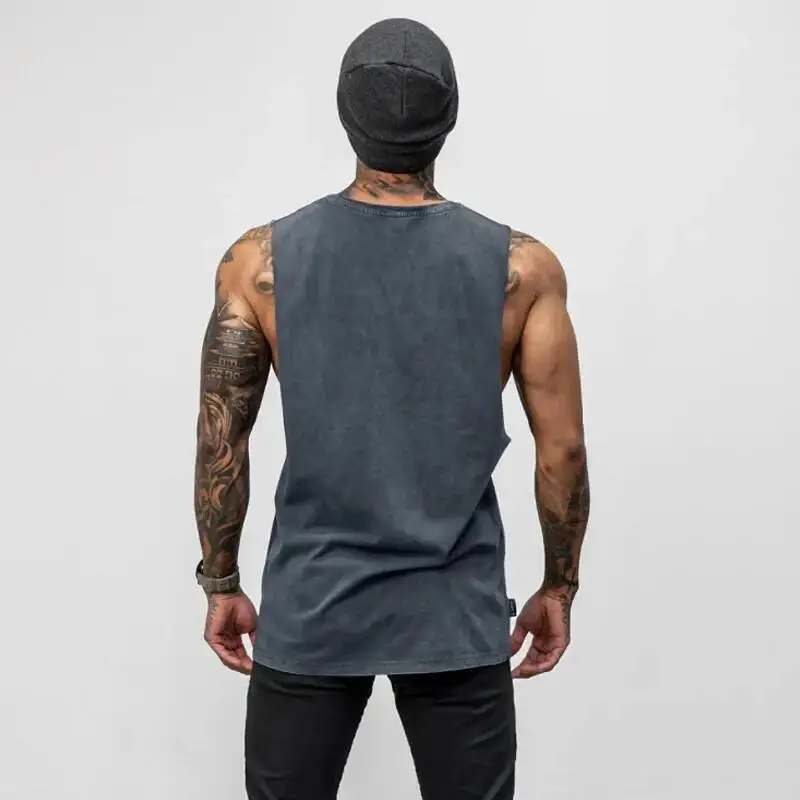 เสื้อกล้ามผู้ชายแบรนด์ Men S สำหรับฤดูร้อน ผ้าฝ้าย เสื้อแขนกุด ออกกำลังกาย ฟิตเนส ลำลอง เสื้อกีฬา วิ่ง ออกกำลังกาย