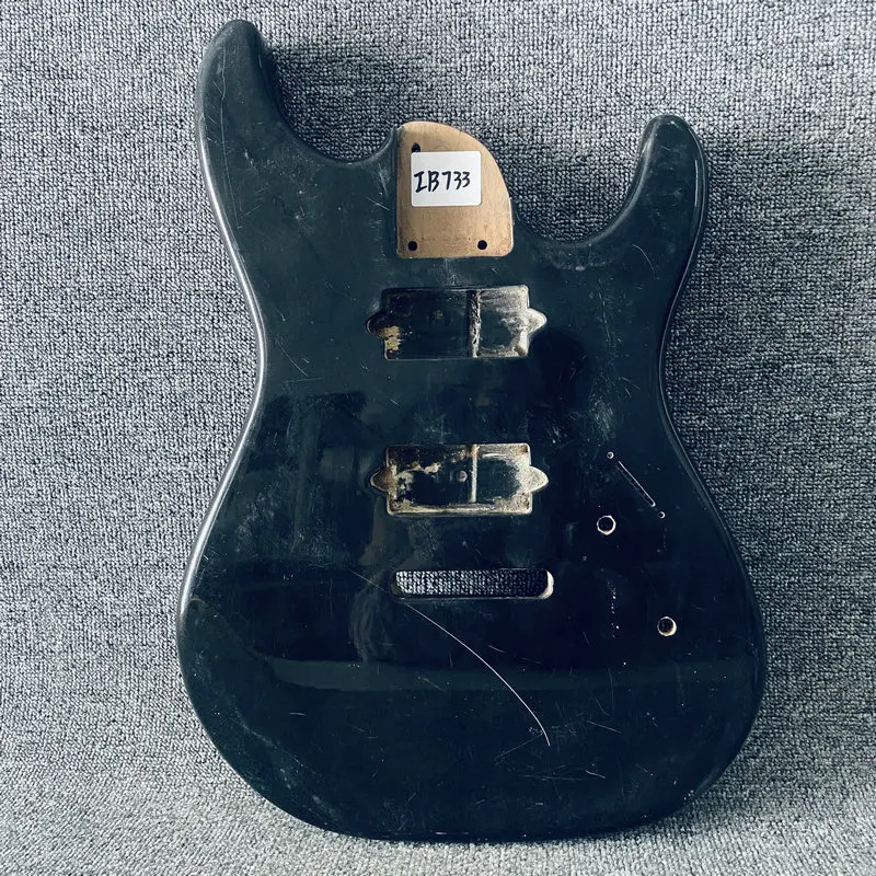 

IB733 Wood+Paints Damages Dirty Black Color ST Guitar Body Custom Order 2 Humbucker Pickups Tremolo Model for DIY