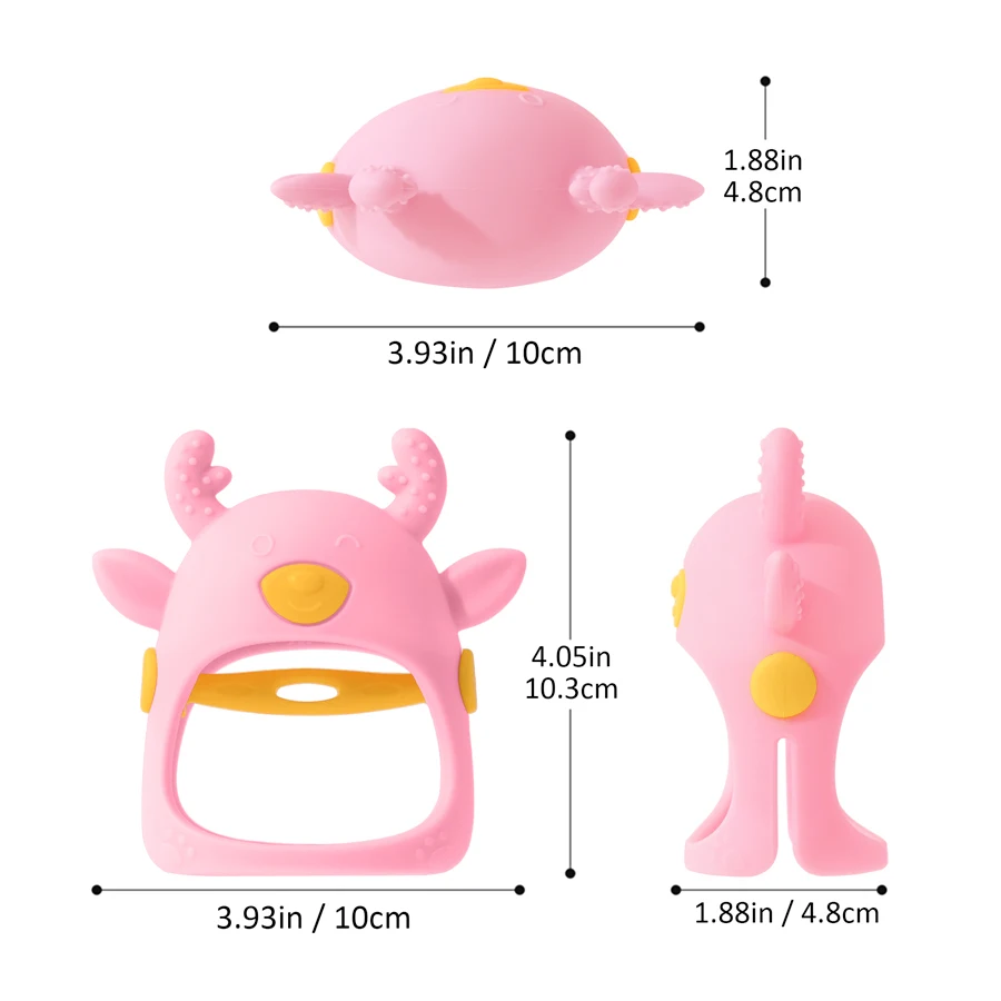 1PC Silicone Baby massaggiagengive Cartoon Deer Shape Teethering Toys Cute Baby Toys Soft Baby Care utensili Anti-mangiare articoli per bambini