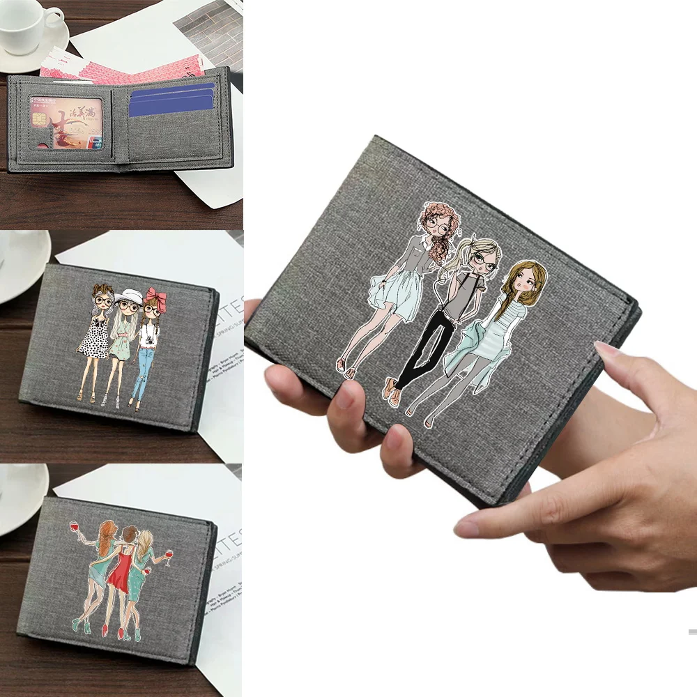 

short Money Clip storage wallet New Fashion pocketbook Friends Series Bank card storage Multi-Function Credit Case Bag