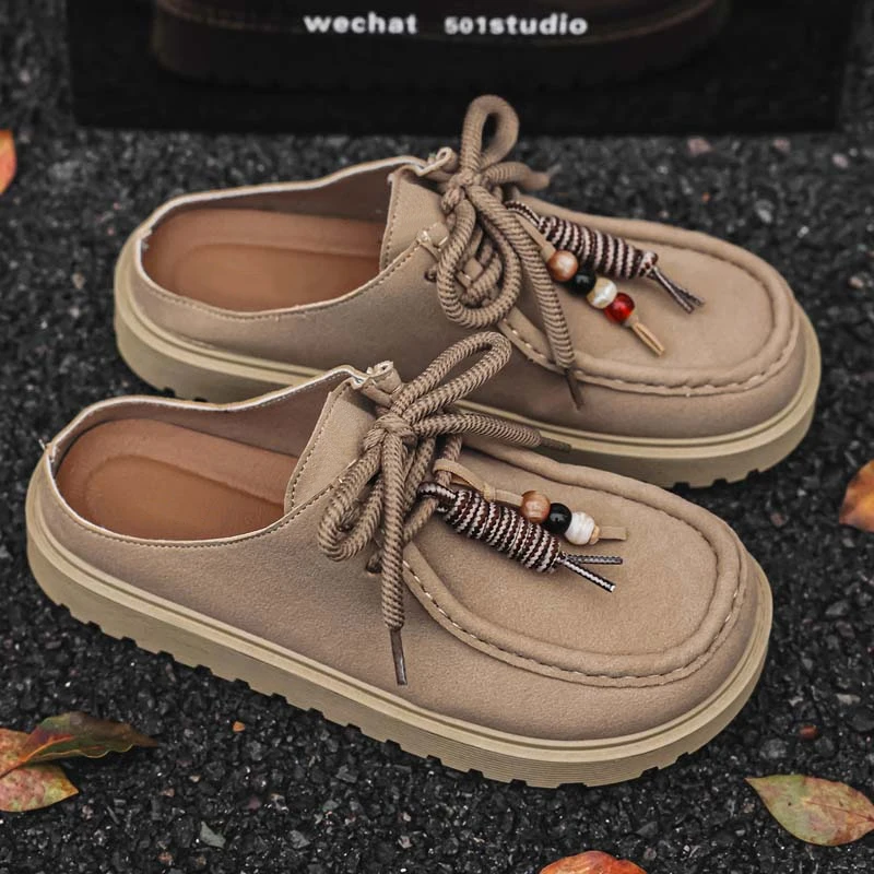 

Men's slip on casual shoes summer new soft-sole breathable lightweight outdoor walking shoes fashion youth sports half slippers