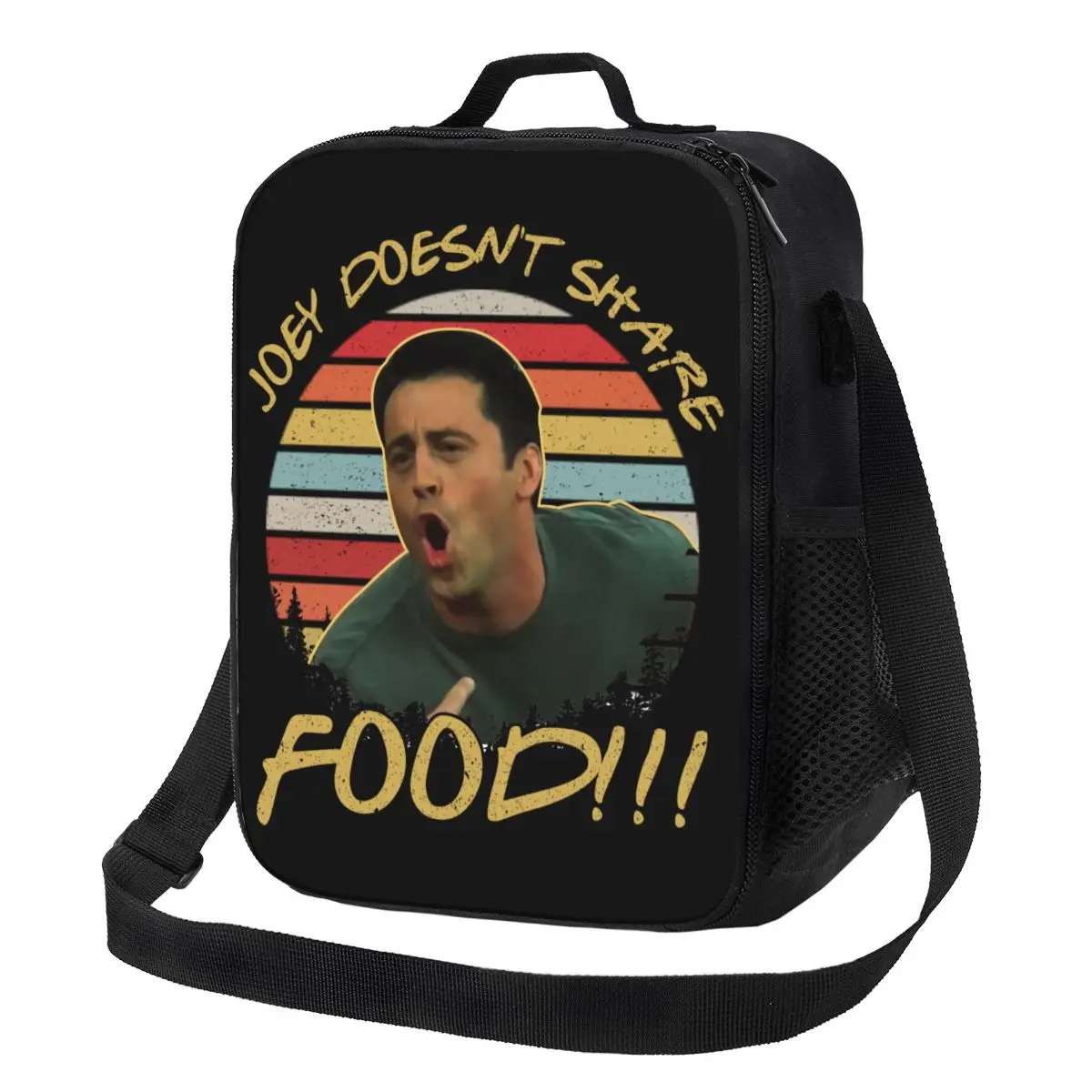 Funny Doesn't Share Food Quotes Tv Movie Fans Gifts Insulated Lunch Bags for Camping Travel Joey Friends Tv Show Quotes