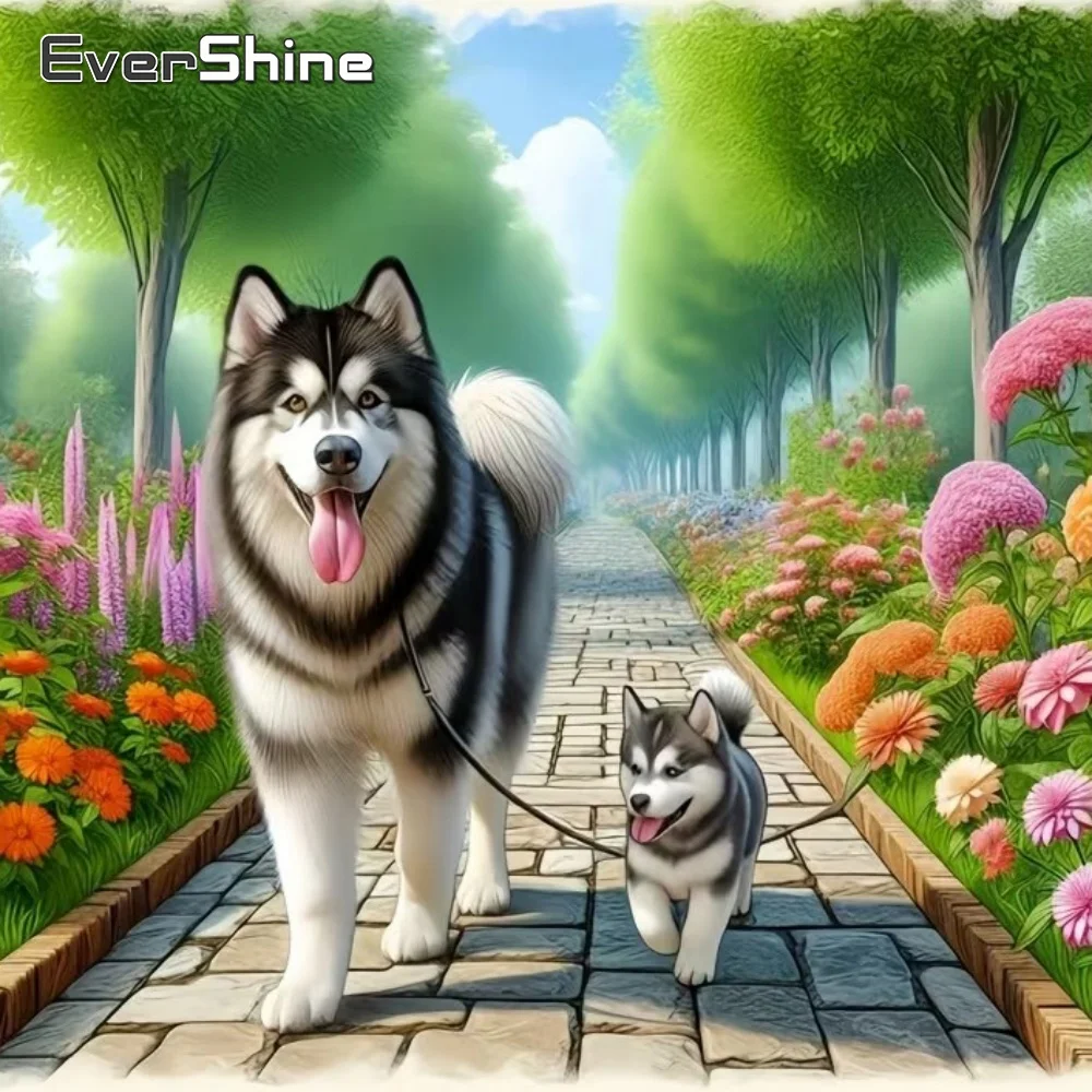 EverShine Diamantmalerei Hund Tier Acryl Bastelbedarf DIY Stickerei Vollquadrat-Drill Mosaik Wohnzimmer Kunsthandwerk