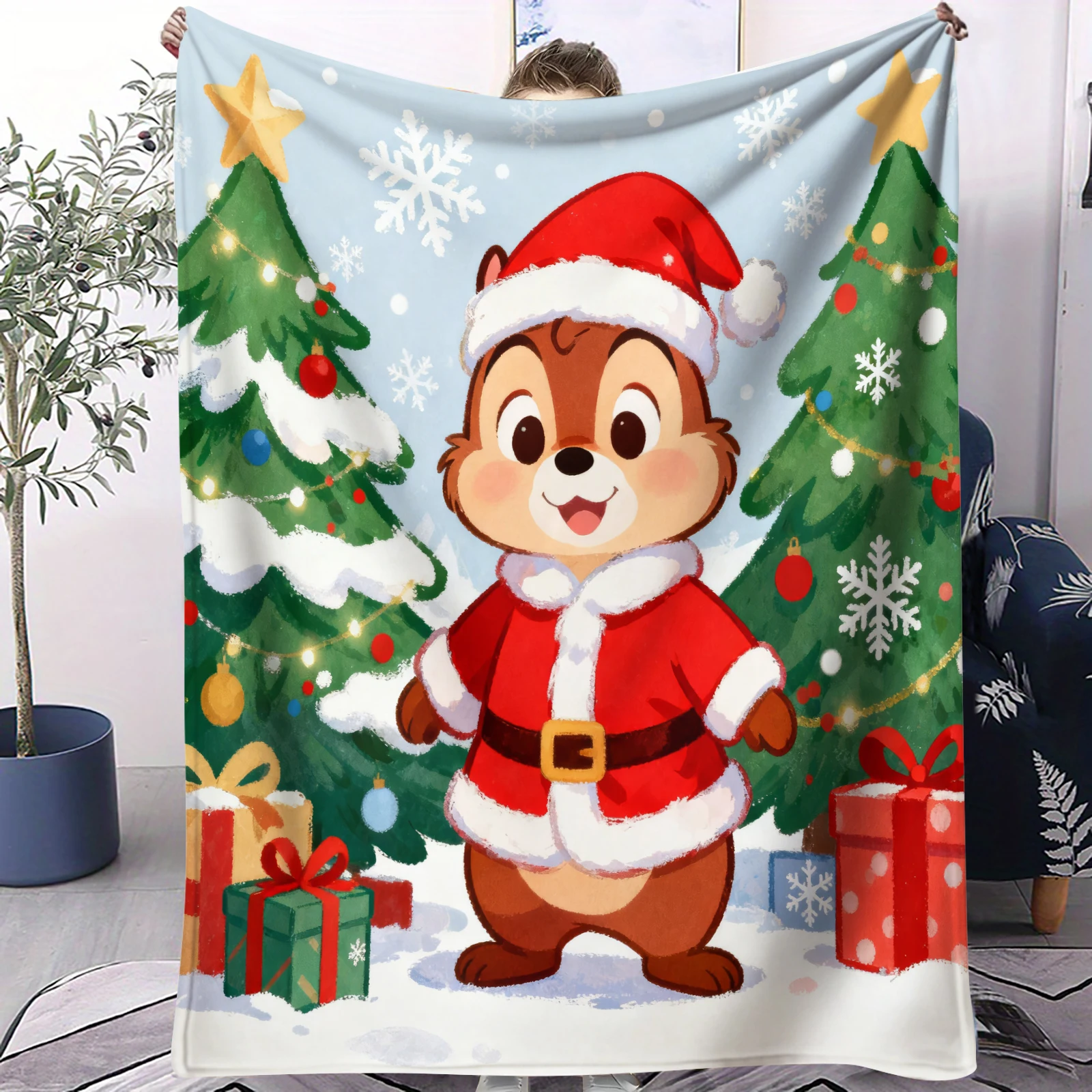 

Chip&Dale Flannel Children Adult Blanket Cartoon kid Plush for Home Bedroom Bed Sofa Picnic Office Cover Soft Blanket