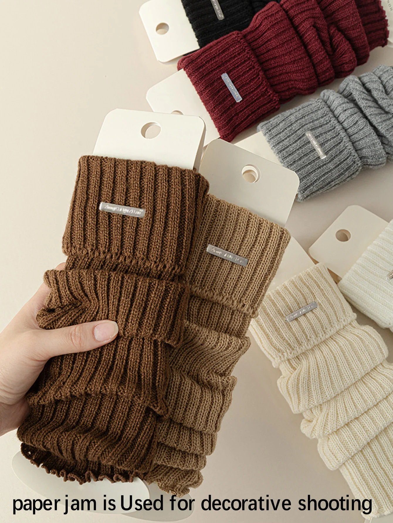 1/2/3/4 Paar zufällig ausgewählte Retro-Wärme-Stricksocken für Damen – Detail 3