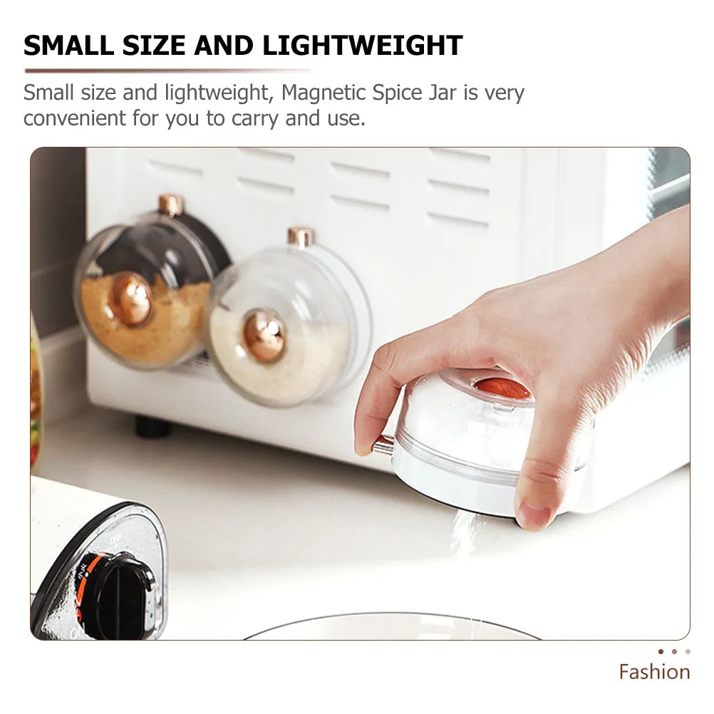 

2Pcs Magnetic Jars ABS Material Fridge Containers Sealed Dust Proof Kitchen Storage Box Snacks Storage Jar for Seasoning
