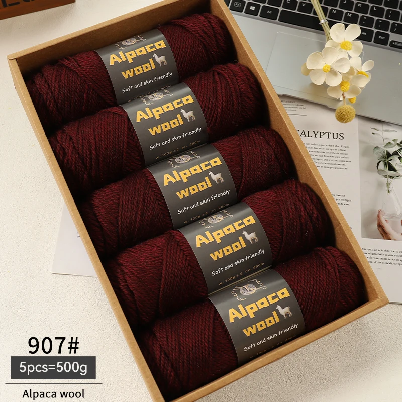 500g Alpacawol 245 dik breigaren Meerkleurig Herfst en winter Modieus cadeau voor mannen en vrouwen DIY breimateriaal Kit voor warme truien, jassen, sjaals, hoeden, handschoenen, beenwarmers,