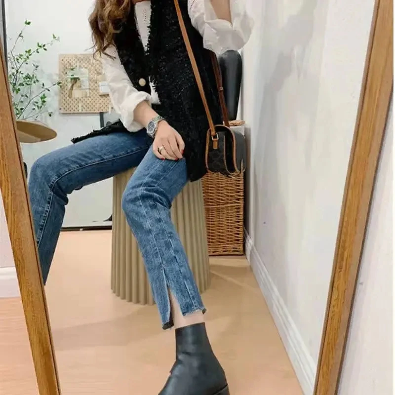 2025 Spring Autumn New Coarse Tweed Vest Fashion Women\'s Sleeveless Vest Coat Versatile Waistcoat Loose Female Tank Top Jacket