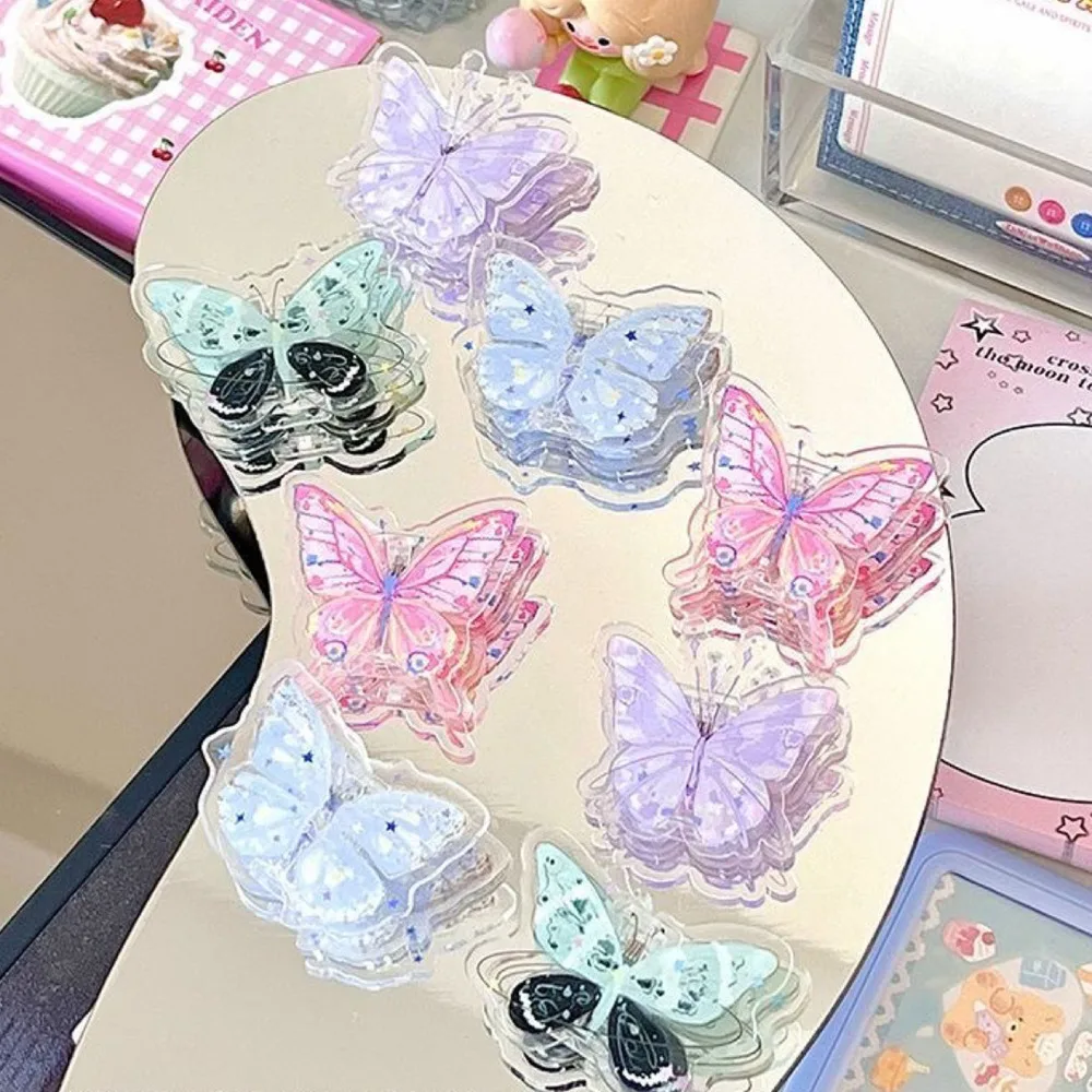 Mini Gradient Butterfly Acrylic Paper Clip Y2k Paperclip Cute PP Clip Ins Bookmark Cartoon Memo Clip