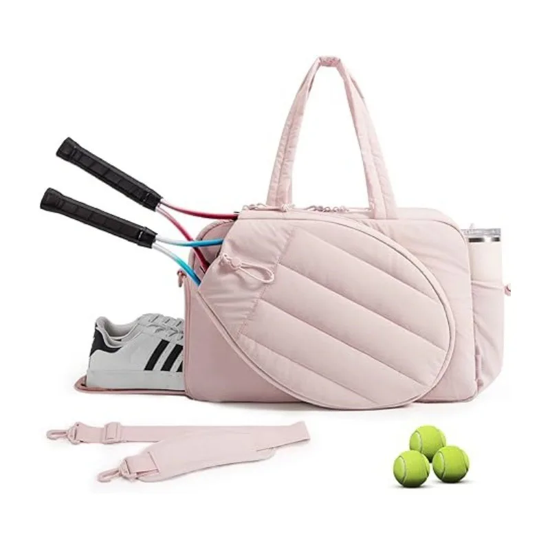 Tennis Bag Large Capacity Racket Tote With Separate Shoe Storage Bottle Pocket For Pickleball Gym Sports Weekend Travel Women