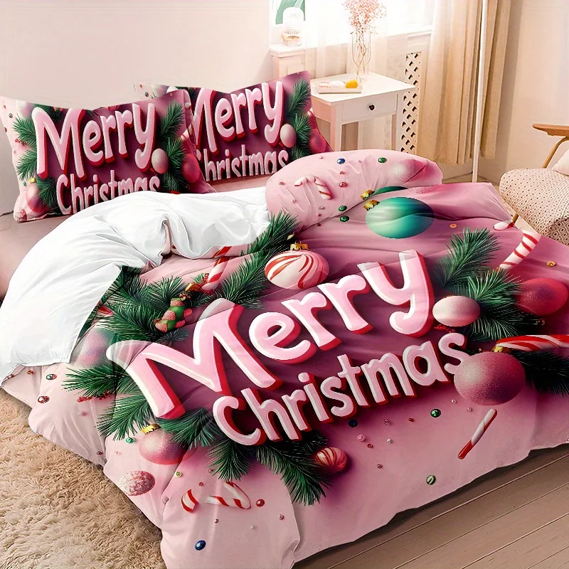 parure-de-lit-theme-joyeux-noel-3d-3-pieces-ensemble-de-housse-de-couette-rose-joyeux-noel-imprime-alphabet-1-housse-de-couette-2-taies-d'oreiller