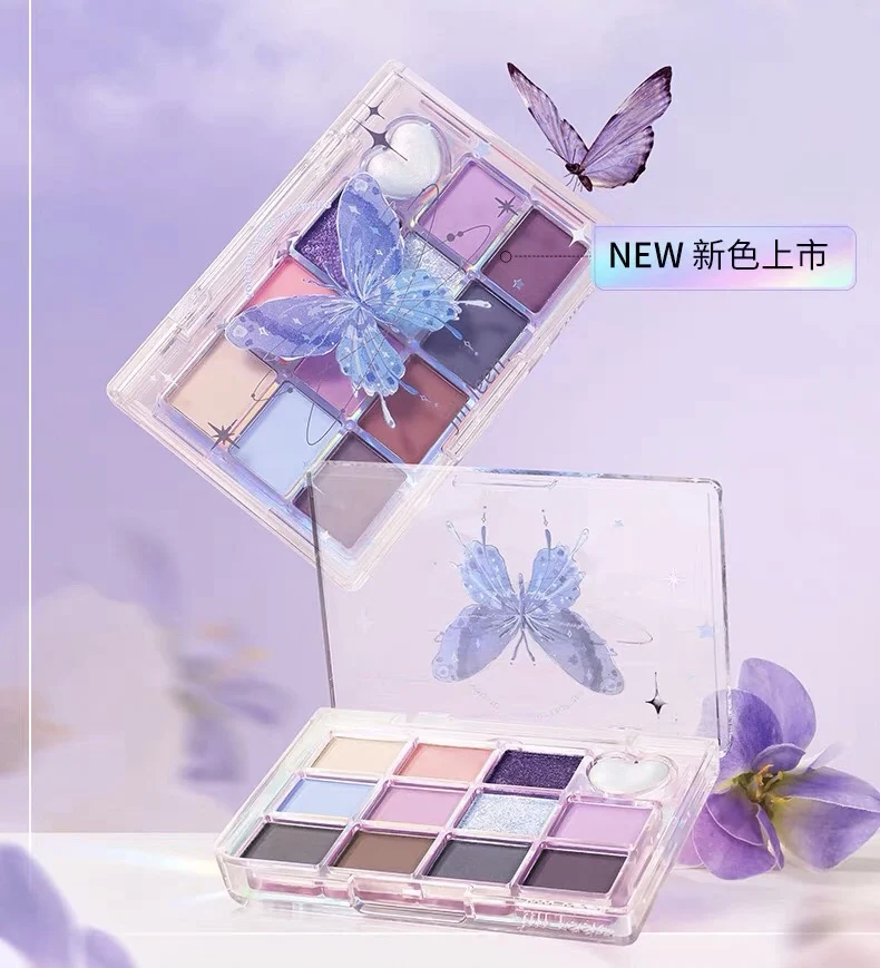 JILL LEEN Flower Butterfly Twelve-Color Eyeshadow Palette Matte Milk Tea Earth Makeup