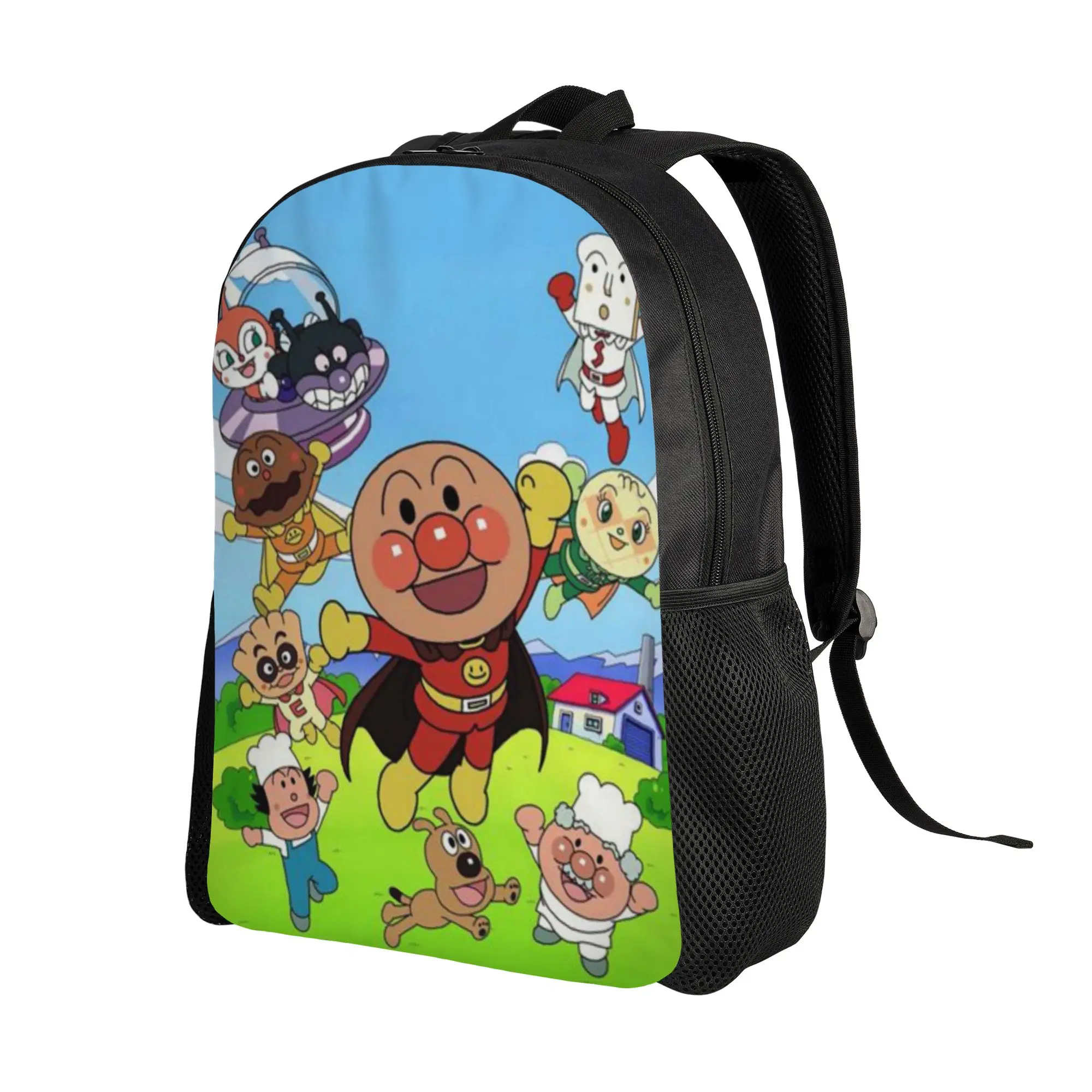 Back to school season Light Round Cartoon Characters (12) Bookbag Anpanman Male Lady Backpack