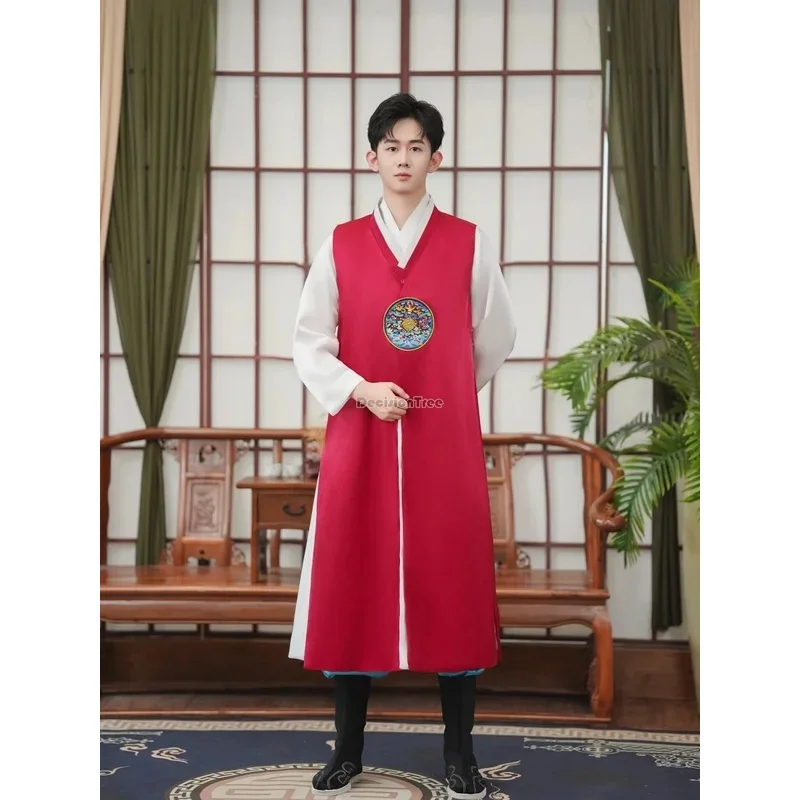 

2025 new korean traditional male hanbok palace wedding performance staged photo costume korean costume loose daily men set SOcos