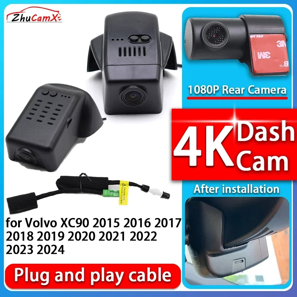 

ZhuCamX 4K 2160P Plug and Play Dash DVR Cam Video Night Vision for Volvo XC60 Facelift 2014 2015 2016 2017