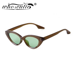 Retro Brown Green Cat Eye Sunglasses Women Brand Design Vintage Cateye Sun Glasses Men Shades Sunglass UV400 Protection Oculos