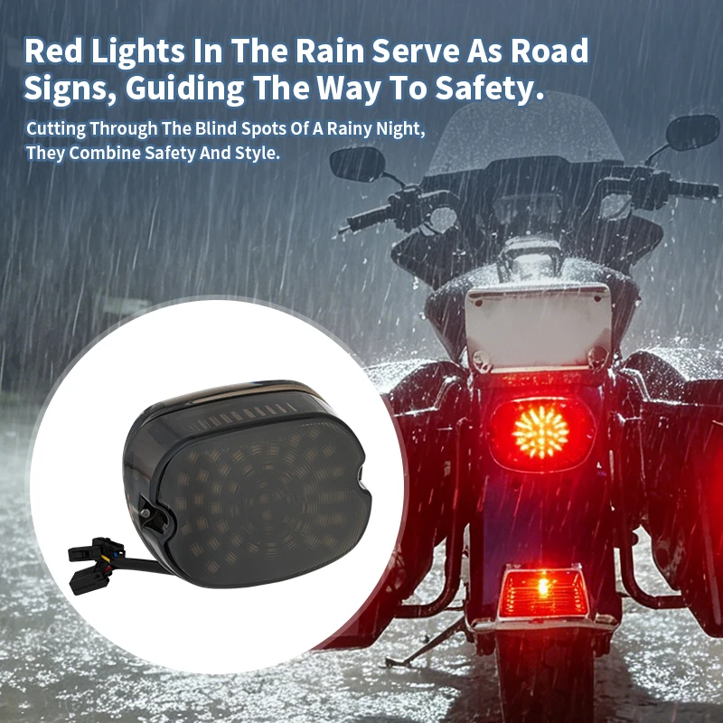 Motorcycle Rear Led Tail Light Brake Turn Signal Lights For Harley Dyna Softail Fat Boy Sportster 883 Touring Road Electra Glide view 6