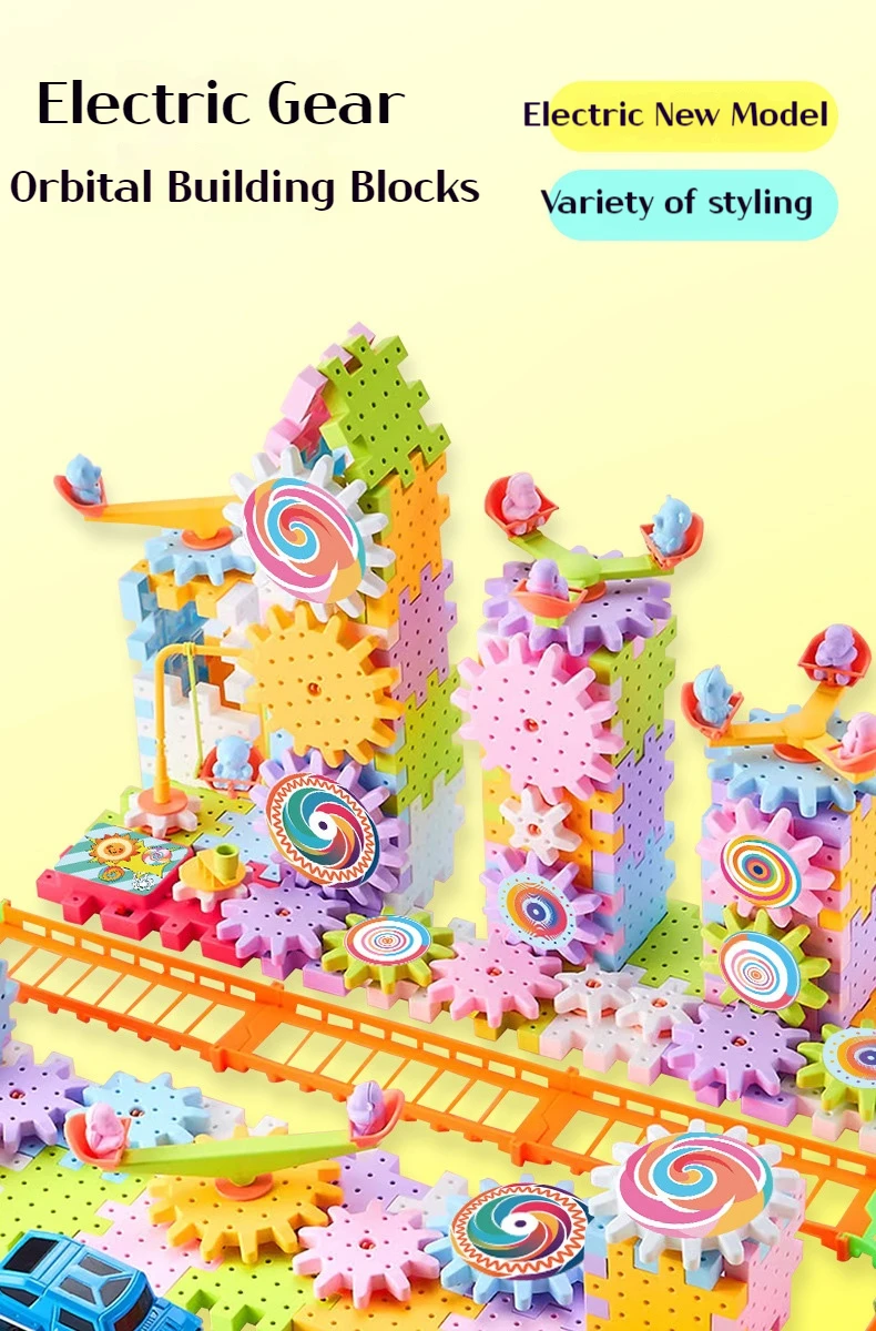 ホット 83-263 個電気歯車 3D パズルモデル構築キットプラスチックレンガブロック知育玩具子供のためのクリスマスギフト - AliExpress