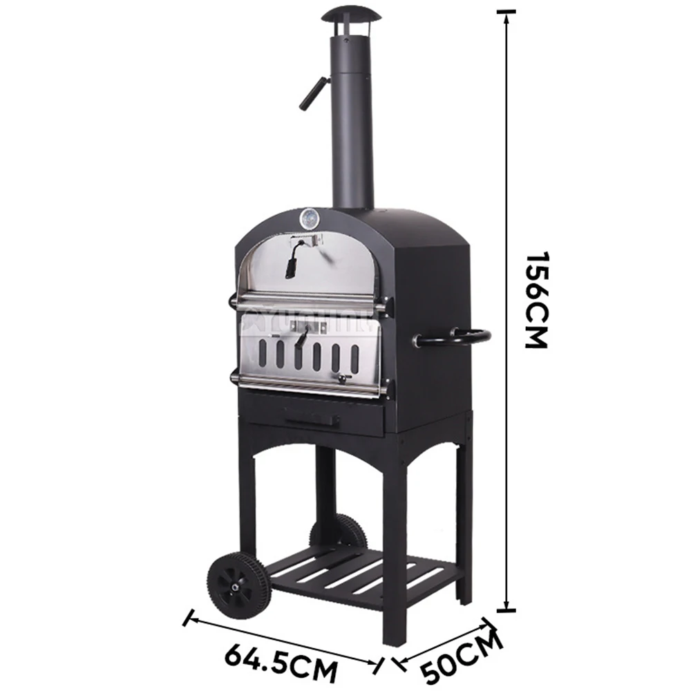 2026 12-inch Vertical Pizza Oven Outdoor Camping Charcoal Grill BBQ Barbecue Food Beef Stew Oven