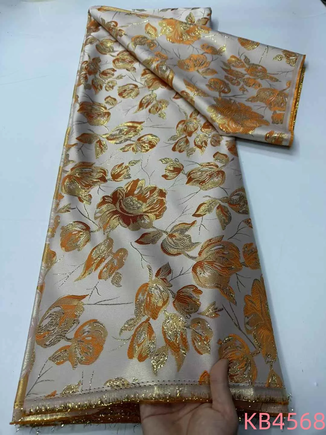 

African Lace Fabric Brocade Fabrics 2025 High Quality Gilding Brocade Lace Nigerian French Mesh Lace Fabrics For Wedding KB4568