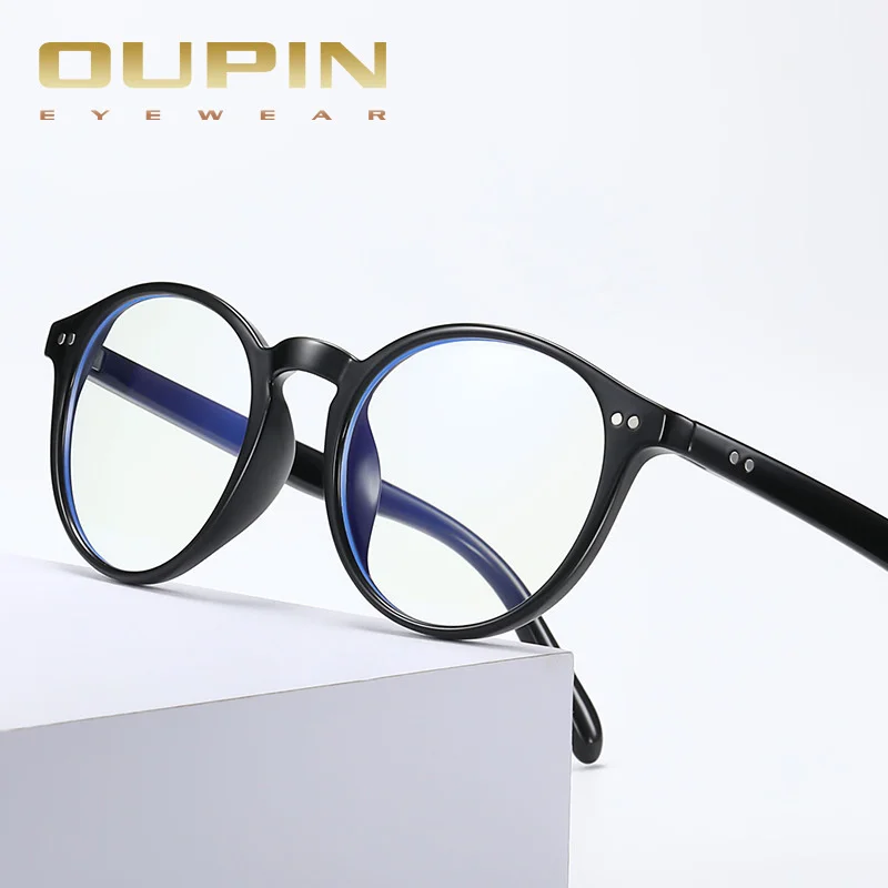 

Blue light proof glasses men's and women's flat lens PC lens computer goggles eye frame round frame 3001