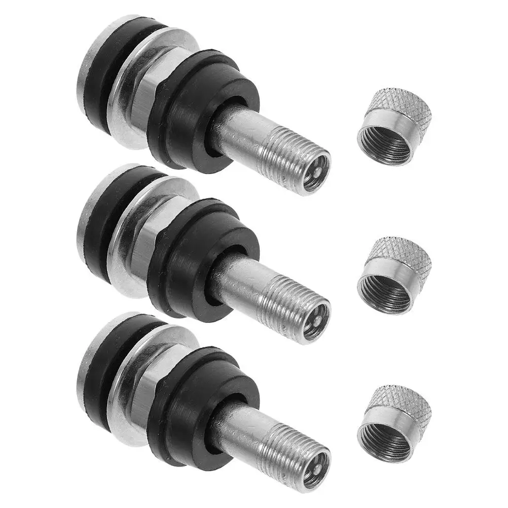 

3Pcs Chrome Plated Copper Rubber Tire Valve Stems External Mount Design for Car Wheel Replacement Lightweight Reliable Valve